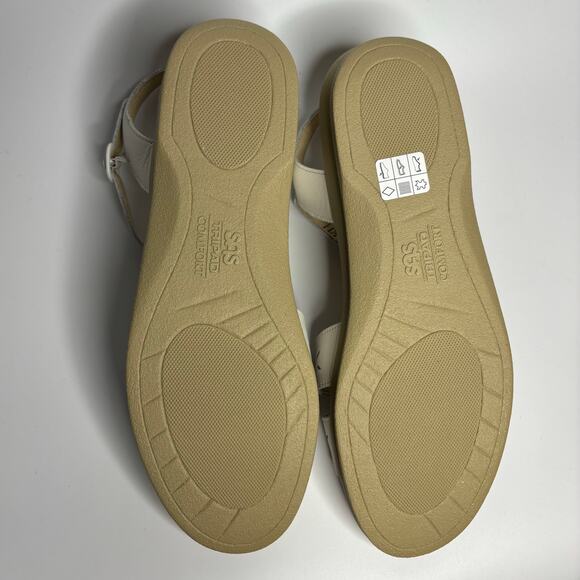 SAS Duo Strap Leather Buckle Comfort Sandal in White (Narrow) - Picture 9 of 10